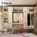 sliding doors wooden bedroom closet with dressing table